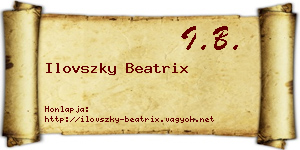 Ilovszky Beatrix névjegykártya